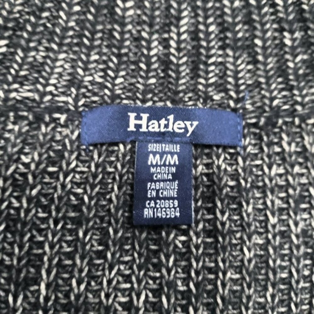 Hatley Collared V-Neck Womens Size M/M Striped Knit Pullover Sweater Gray White - Picture 5 of 11